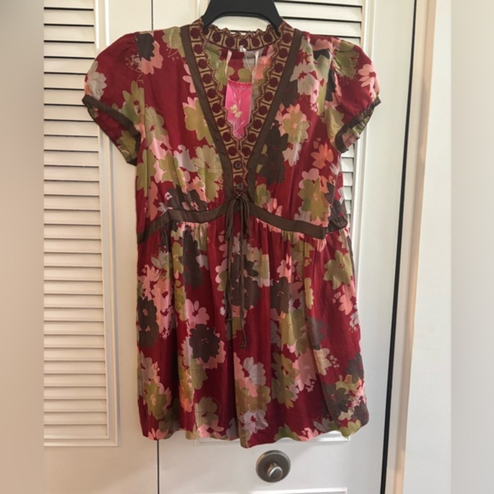 Women's Johnny Was  Floral Top Tunic Dress Size Small-A443